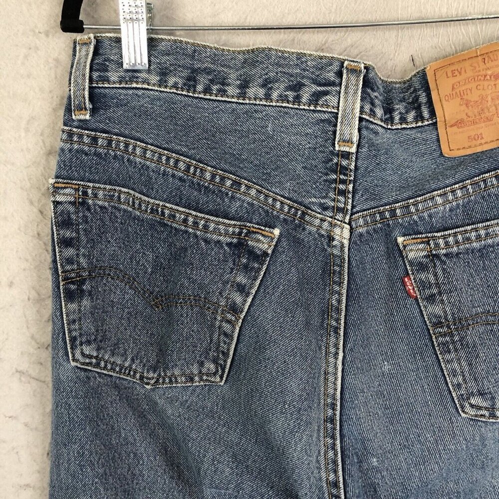VTG Levis 501 Jeans Men 34x30 Blue Light Wash Straight  Button Fly USA 90s Y2K - Picture 13 of 16